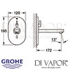 Grohe Eurosmart Cosmopolitan E Infra-Red Basin Mixer Temperature Limiter Dimensions